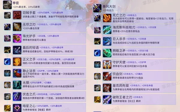 云顶之弈S3装备合成图一览 装备属性详解