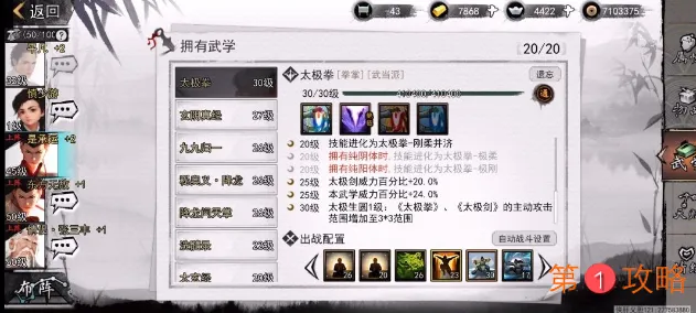 我的侠客怎么速刷30太极拳 我的侠