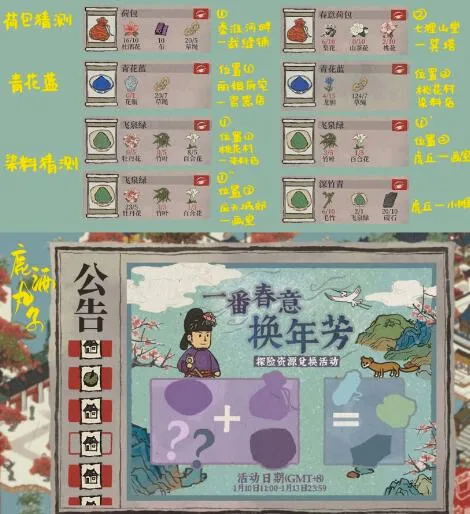 江南百景图一番春意换年芳探险材料