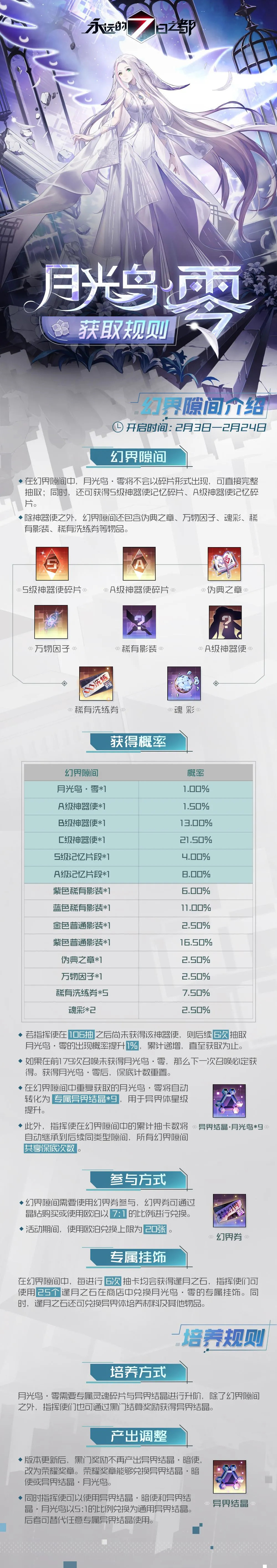 永远的7日之都月光鸟零获取方法