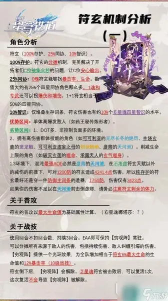 崩坏星穹铁道符玄机制解析及装备推