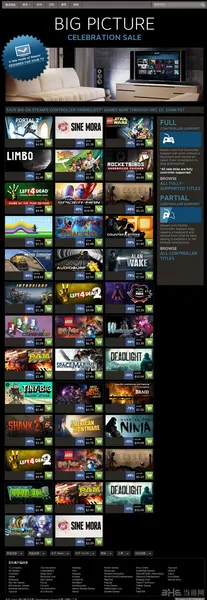 steam平台登录电视 大界面模式让你在客厅里就玩传送门(gonglue1.com)