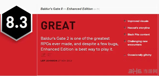博德之门2增强版获IGN8.3好评 新内容让人惊艳