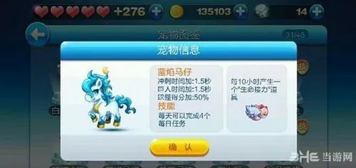 天天酷跑1月26号新版本新宠物蓝焰马仔图鉴(gonglue1.com)