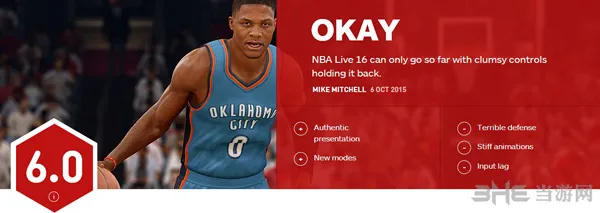 NBA Live 16 IGN评分(gonglue1.com)