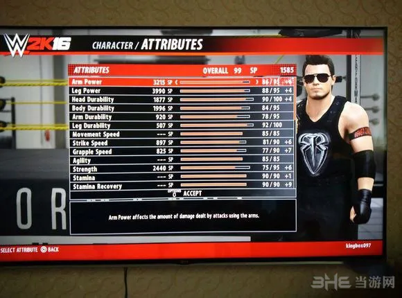 WWE2K16角色属性列表汉化一览