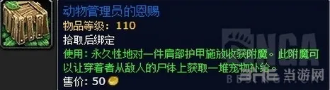 魔兽世界7.15新肩膀附魔动物管理员