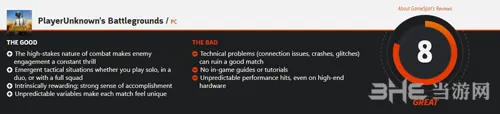《绝地求生》GameSpot8分：游戏好玩
