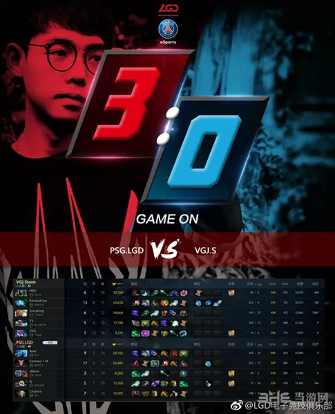 DOTA2中国LGD战队3：0击败VG.JS 勇夺