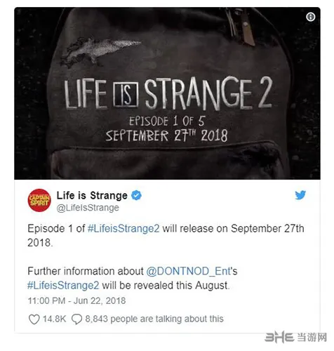 《奇异人生2》首章将于9月27日推出