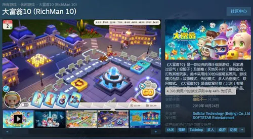 《大富翁10》Steam商店页面(gonglue1.com)