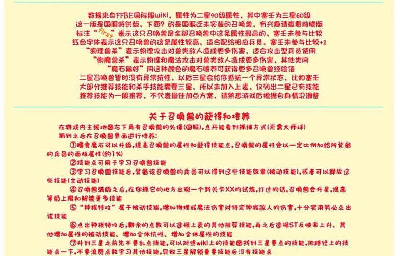 最终幻想勇气启示录召唤兽攻略 最终幻想勇气启示录召唤兽属性技能加点一览