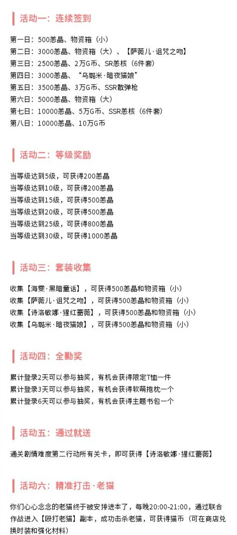 恙化装甲福利活动有哪些 福利活动一览