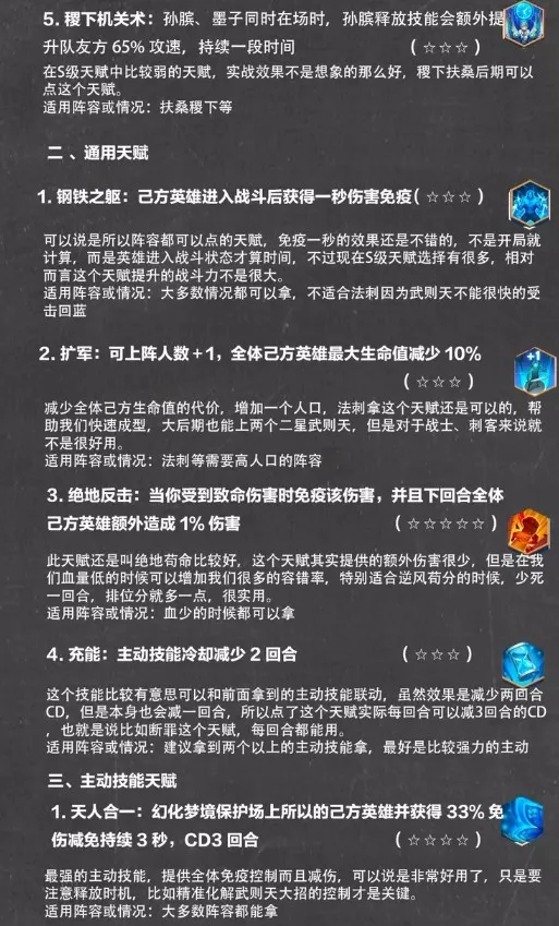 王者荣耀模拟战S级天赋全面解析 S级天赋适配阵容一览