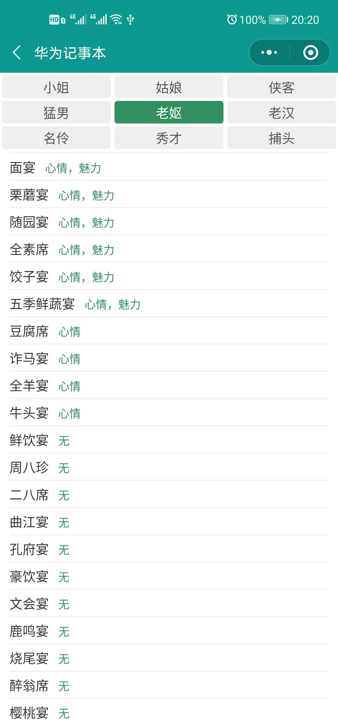 古代人生客栈宴请表大全 大堂宴请数据汇总