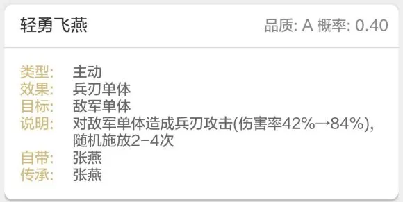 三国志战略版轻勇飞燕A级战法使用