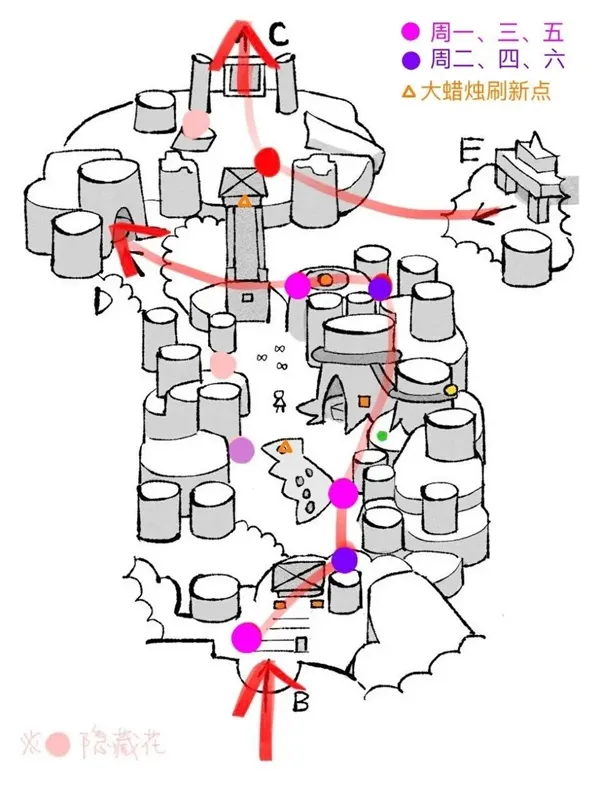 光遇雨林地图烛火路线是什么 雨林地图烛火路线一览