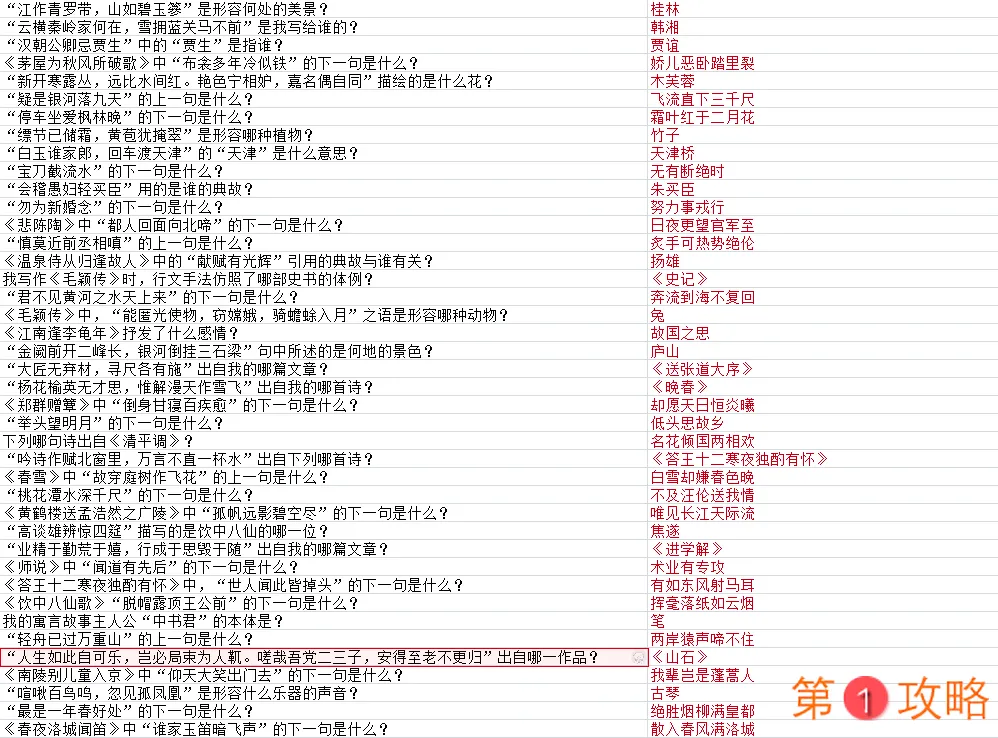 墨魂韩愈联诗答案汇总 韩愈联诗攻略大全